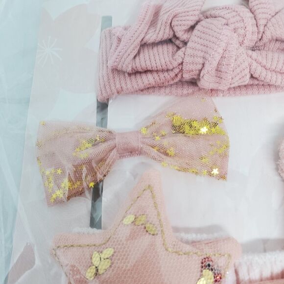 NIB Chicbaby Pink & Gold Hair Accessories & Socks - Picture 5 of 7